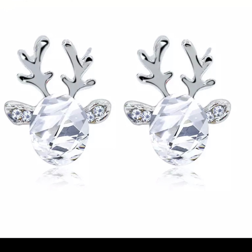 CRYSTAL EMBELLISHED REINDEER EARRINGS